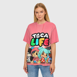 Женская футболка oversize 3D Toca Boca Тока бока персонажи игры - фото 2