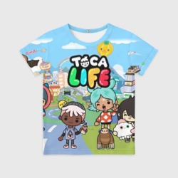 Детская футболка 3D Toca Boca Тока бока Рита, Зик, Нари, Леон