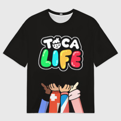 Женская футболка oversize 3D Toca Boca Тока бока дружба