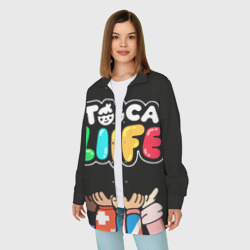 Женская рубашка oversize 3D Toca Boca Тока бока дружба - фото 2