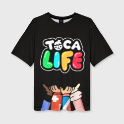 Женская футболка oversize 3D Toca Boca Тока бока дружба