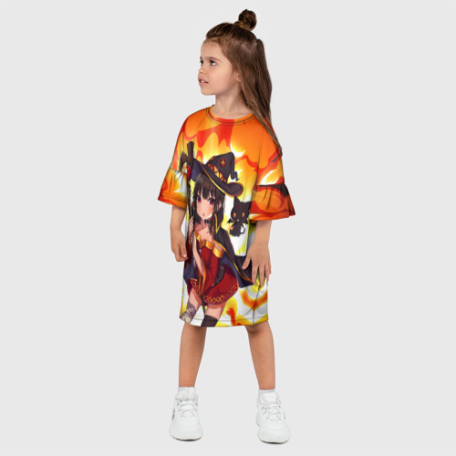 Детское платье 3D с принтом MeguminYunyun, фото на моделе #1