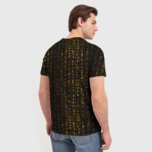Мужская футболка 3D Египетские иероглифы золотом, цвет 3D печать - фото 4