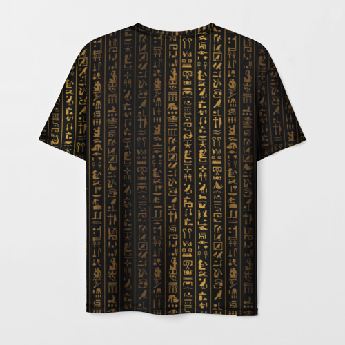 Мужская футболка 3D Египетские иероглифы золотом, цвет 3D печать - фото 2