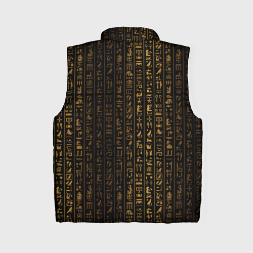 Женский жилет утепленный 3D Египетские иероглифы золотом, цвет черный - фото 2