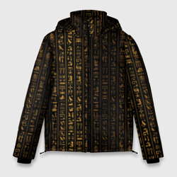 Мужская зимняя куртка 3D Египетские иероглифы золотом
