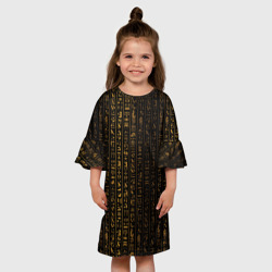 Детское платье 3D Египетские иероглифы золотом - фото 2