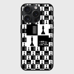 Чехол силиконовый для Apple iPhone 15 Pro матовый Шахматы - король и королева