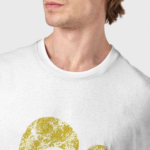 Мужская футболка хлопок Текстурные сердечки, цвет белый - фото 6