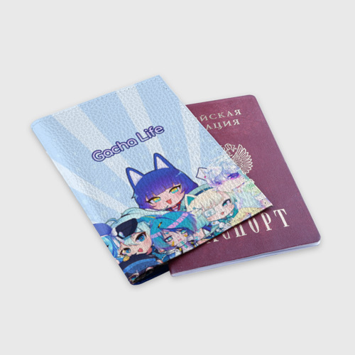 Обложка для паспорта матовая кожа Gacha Club Character, цвет синий - фото 3