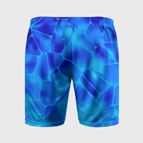 Мужские шорты спортивные с принтом Ice Under Water, вид сзади #1