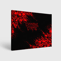 Холст прямоугольный Cannibal Corpse красные черепа