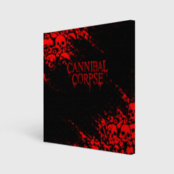 Холст квадратный Cannibal Corpse красные черепа