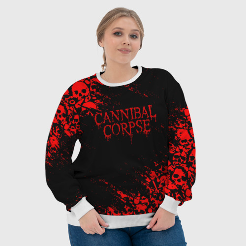 Женский свитшот 3D Cannibal Corpse красные черепа, цвет 3D печать - фото 6