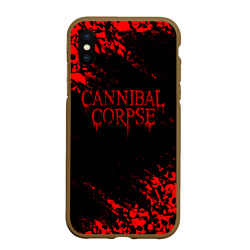 Чехол для iPhone XS Max матовый Cannibal Corpse красные черепа