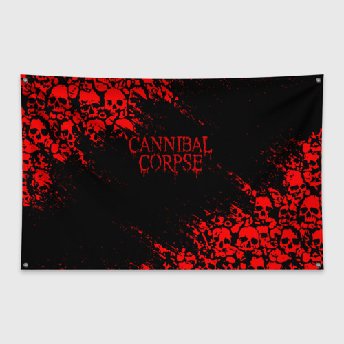 Флаг-баннер Cannibal Corpse красные черепа