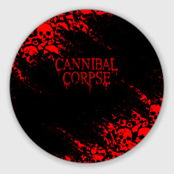 Круглый коврик для мышки Cannibal Corpse красные черепа