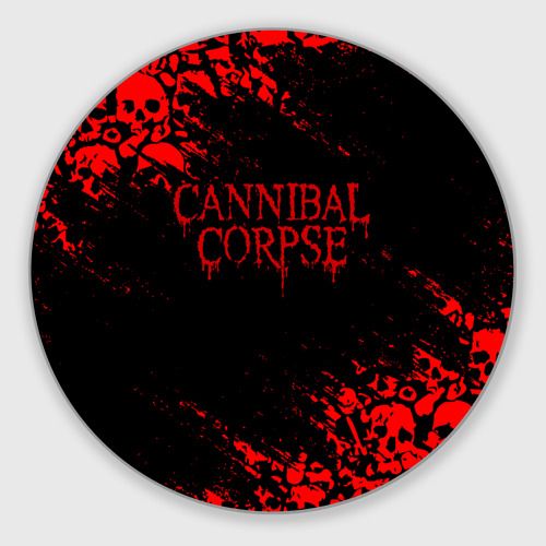 Круглый коврик для мышки Cannibal Corpse красные черепа