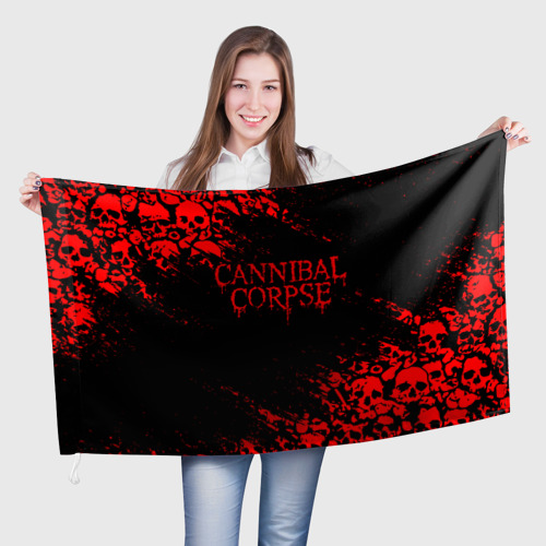 Флаг 3D Cannibal Corpse красные черепа