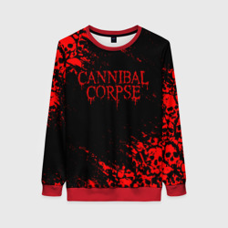 Женский свитшот 3D Cannibal Corpse красные черепа