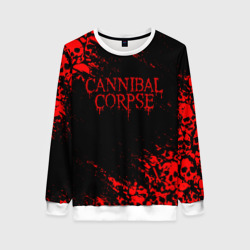 Женский свитшот 3D Cannibal Corpse красные черепа