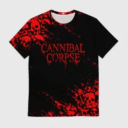 Мужская футболка 3D Cannibal Corpse красные черепа