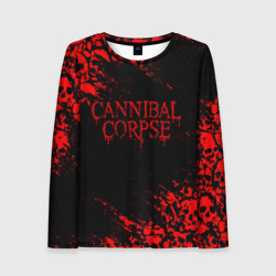 Женский лонгслив 3D Cannibal Corpse красные черепа