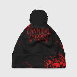 Шапка 3D c помпоном Cannibal Corpse красные черепа