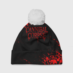 Шапка 3D c помпоном Cannibal Corpse красные черепа