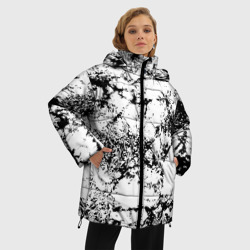 Женская зимняя куртка Oversize Эффект линогравюры - фото 2