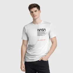 Мужская футболка 3D NASA белая форма НАСА white uniform - фото 2