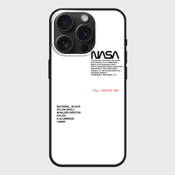 Чехол силиконовый для Apple iPhone 15 Pro Мax матовый NASA белая форма НАСА white uniform