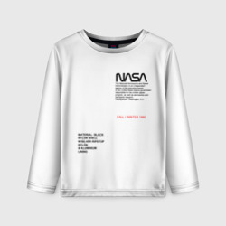 Детский лонгслив 3D NASA белая форма НАСА white uniform