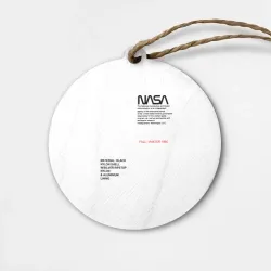 Деревянная игрушка круг NASA белая форма НАСА white uniform