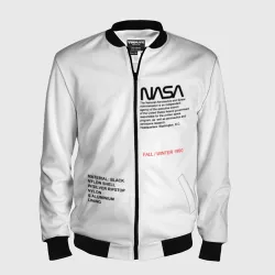 Мужской бомбер 3D NASA белая форма НАСА white uniform