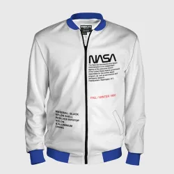 Мужской бомбер 3D NASA белая форма НАСА white uniform