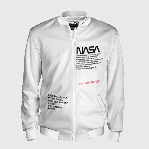 Мужской бомбер 3D NASA белая форма НАСА white uniform
