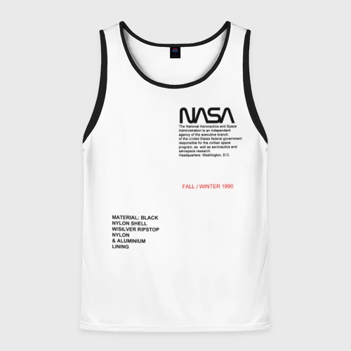 Мужская майка 3D NASA белая форма НАСА white uniform