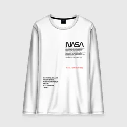 Мужской лонгслив 3D NASA белая форма НАСА white uniform