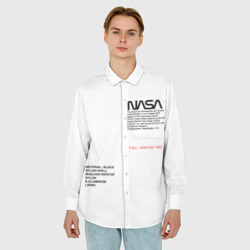 Мужская рубашка oversize 3D NASA белая форма НАСА white uniform - фото 2