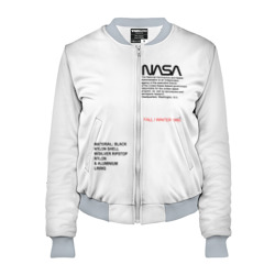 Женский бомбер 3D NASA белая форма НАСА white uniform