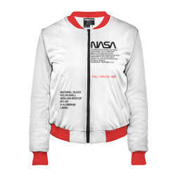 Женский бомбер 3D NASA белая форма НАСА white uniform