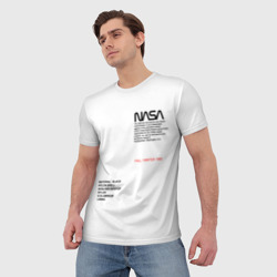 Мужская футболка 3D NASA белая форма НАСА white uniform - фото 2