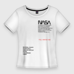 Женская футболка 3D Slim NASA белая форма НАСА white uniform