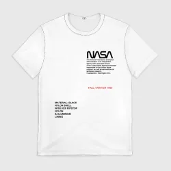 Мужская футболка 3D NASA белая форма НАСА white uniform