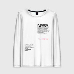 Женский лонгслив 3D NASA белая форма НАСА white uniform