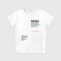 Детская футболка 3D NASA белая форма НАСА white uniform