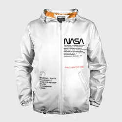 Мужская ветровка 3D NASA белая форма НАСА white uniform