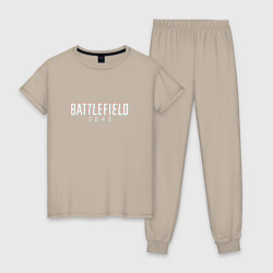 Женская пижама хлопок Battlefield 2042 logo glitch