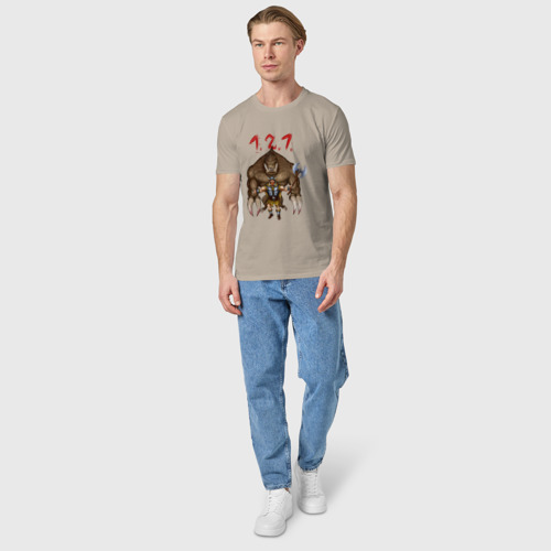 Мужская футболка хлопок Разнос на 121, цвет миндальный - фото 5